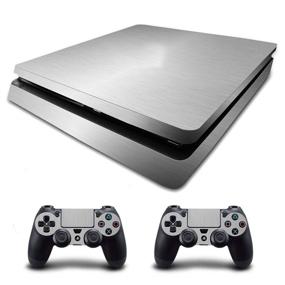 img 4 attached to 🎮 Enhance Your Gaming Experience with Adventure Games - PS4 SLIM Silver Console Skin Decal Sticker + Controller Skins Set