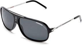 img 4 attached to 🕶️ Carrera Cool/S Polarized Pilot Sunglasses, Black and Palladium Frame/Grey Lens, 65 mm - Sleek Eyewear for Unmatched Style and Protection