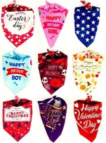 img 4 attached to 🐾 Pack of 9 Dog Bandanas - 27 Inch Holiday Dog Scarves Set for Birthdays and Festive Occasions - Suitable for Small to Large Dogs