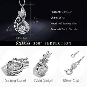 img 1 attached to 💎 Stylish T400 925 Sterling Silver Pendant Necklace with Dancing Diamond Stone – Perfect Birthday Gift for Women and Girls