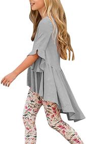 img 1 attached to 👚 Caitefaso Summer Ruffle Blouses: Chic Girls' Clothing in Tops, Tees & Blouses