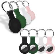 enhanced airtag protection: silicone sleeve with keyring, anti-loss holder and finder case - 4 pack logo