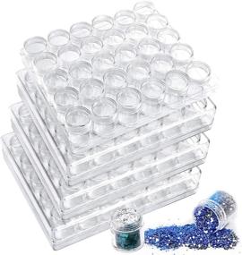 img 4 attached to ZOENHOU 4 Pack 30 Grids Diamond Painting Storage Containers, Diamond Storage Box Beads Organizer Case with Lid, Clear Nail Art Accessories with Label Stickers for Jewelry DIY and Embroidery