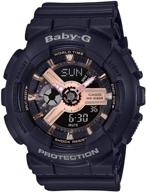 ⌚ casio ba110rg-1a baby-g women's watch black resin - sleek and stylish 43.4mm timepiece logo