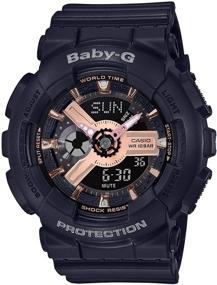 img 1 attached to ⌚ Casio BA110RG-1A Baby-G Women's Watch Black Resin - Sleek and Stylish 43.4mm Timepiece