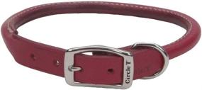 img 1 attached to 🐾 Coastal - Circle T - Oak Tanned Red Leather Round Dog Collar, 1-inch x 18-inch