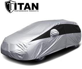 img 4 attached to 🚗 Водонепроницаемое легкое автомобильное покрывало Titan для средних хэтчбеков - идеально подходит для Toyota Prius, Mazda 3, Ford Focus и других (181 дюйм) - усиленное молнией на водительской стороне.