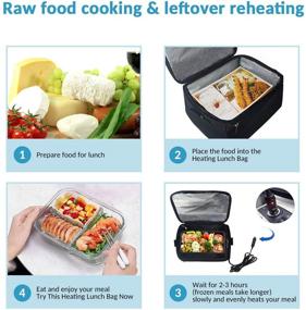 img 2 attached to 🚗 Portable 12V Car Food Warmer - Personal Oven with Adjustable/Detachable Shoulder Strap, Ideal for Work, Picnic, Road Trip - Electric Slow Cooker for Food (Black)