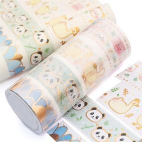 img 2 attached to 🐾 YUBBAEX Super Cute Washi Tape Set - 25MM Wide, 4 Rolls Gold Decorative Masking Tapes for Bullet Journal, Scrapbook, Planner, DIY Crafts - Cute Animals