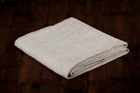 img 2 attached to 🛀 BLESSED LINEN | Natural Grey Huckaback Pure Linen Bath Towel | Large Size 30 x 58 Inches