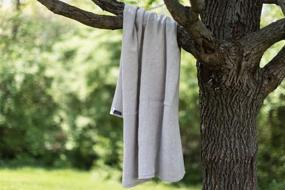 img 3 attached to 🛀 BLESSED LINEN | Natural Grey Huckaback Pure Linen Bath Towel | Large Size 30 x 58 Inches