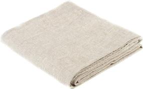 img 4 attached to 🛀 BLESSED LINEN | Natural Grey Huckaback Pure Linen Bath Towel | Large Size 30 x 58 Inches