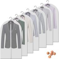 👗 vosigreen 7-piece set of 40-inch translucent dustproof clear garment bags - full-length zipper for closet clothes storage and travel. bonus: 5 natural cedar balls. логотип