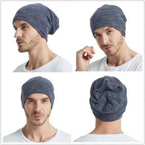 img 3 attached to 🧢 Stay Stylish with EINSKEY Slouchy Beanie: 2-Pack Oversize Baggy Skull Cap for Men/Women - Summer Thin Knit Hat