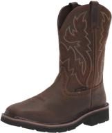👢 wolverine rancher: durable square steel brown boots with rugged appeal logo