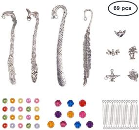 img 3 attached to 📚 Metal Hook Bookmarks Making Kit - SUNNYCLUE DIY 4 Set with Dolphin Leaf Dragon Bird Bookmark, Assorted Beads, Heart/Tree/Flagon/Owl Charm Pendants, Headpins, and Antique Silver - Includes Instruction