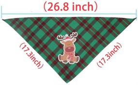 img 3 attached to 🐶 WONDERPUP 2-Pack Christmas Dog Bandana Scarf | Cotton Bibs with Cute Reindeer Antlers Hair Clip | For Small, Medium, Large Cats & Pets