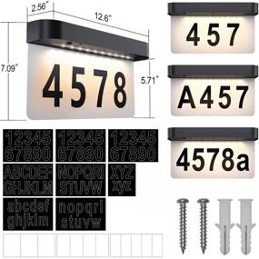img 1 attached to 🏠 Premium Solar-Powered LED House Numbers: Illuminated Address Plate for Outdoor, Lawn, Street, and Patio Use (Warm/White)