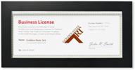 🖼️ golden state art 4x9 business license certificate wood frame - real glass, table-top display - black логотип