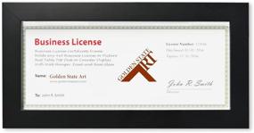 img 3 attached to 🖼️ Golden State Art 4x9 Business License Certificate Wood Frame - Real Glass, Table-top Display - Black