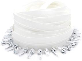 img 4 attached to 🔒 High-Quality 15 Yards of YKK Zipper Chain: 4.5 Coil, White, Made in USA - Includes 30 Auto YKK Sliders