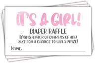 🎟️ set of 50 pink watercolor diaper raffle tickets for girl baby shower – fun game activity logo