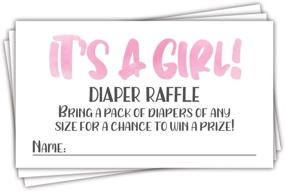 img 4 attached to 🎟️ Set of 50 Pink Watercolor Diaper Raffle Tickets for Girl Baby Shower – Fun Game Activity