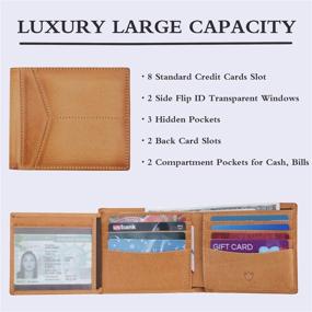 img 2 attached to Premium Trifold Leather Wallet with RFID Blocking - Handcrafted by DONWORD