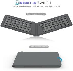 img 3 attached to 👉 MoKo Universal Foldable Keyboard - Ultra-Thin Wireless Keyboard for iPad 10.2/9.7, iPad Air 4, iPhone 12 and More - Portable, Compatible with iOS, Android, Windows Tablets