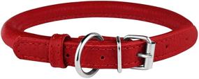 img 3 attached to 🐾 BRONZEDOG Rolled Leather Dog Collar: Stylish Round Rope Pet Collar for Dogs & Cats in Vibrant Colors!