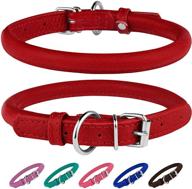 🐾 bronzedog rolled leather dog collar: stylish round rope pet collar for dogs & cats in vibrant colors! logo