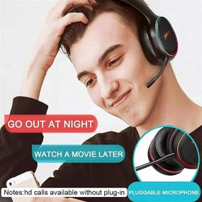img 3 attached to 🎧 SLuB Bluetooth Headphones Over Ear Game Wireless/Wired/TF with Mic 60H Play Time Hi-Fi Deep Bass HD Stereo Active Noise Cancelling Foldable Headset for Cell Phone/PC - Premium Sound and Convenient Features