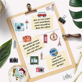 img 1 attached to 🔖 OIIKI 225 PCS Travelling Scrapbook Stickers: Mini Size Adventure Decals for DIY Scrapbook, Vacation Albums, and Travel Journals - 5 Packs x 45 PCS