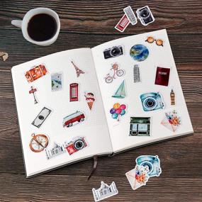 img 2 attached to 🔖 OIIKI 225 PCS Travelling Scrapbook Stickers: Mini Size Adventure Decals for DIY Scrapbook, Vacation Albums, and Travel Journals - 5 Packs x 45 PCS