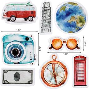 img 3 attached to 🔖 OIIKI 225 PCS Travelling Scrapbook Stickers: Mini Size Adventure Decals for DIY Scrapbook, Vacation Albums, and Travel Journals - 5 Packs x 45 PCS