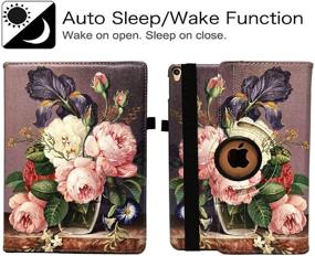 img 2 attached to 🔄 360 Degree Rotating Case for iPad 9th Gen (2021) / 8th Gen (2020) / 7th Gen (2019) 10.2 Inch - Protective Cover with Auto Sleep/Wake Function