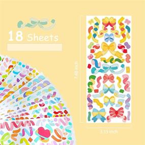 img 3 attached to 🎀 18 Sheets Colorful Korean Ribbon Stickers, Hikhok Self-adhesive Cute Kawaii Stickers for Diary DIY, Greeting Cards, Home Decoration, Scrapbook Supplies - Perfect for Children and Students