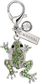 img 2 attached to Monnel MC43 Green Crystal Frog Animal Lobster Clasp 🐸 Charms Pendants: Perfect Christmas Gift (1 piece) with Pouch Bag