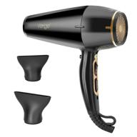 💁 ig inglam 1875w hair dryer with low noise & ions, professional salon blow dryer for fast drying - black pro, with concentrators, 2 speed 3 heat settings, and cool button logo