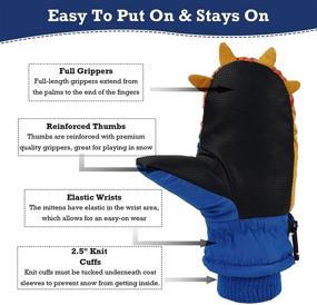 img 1 attached to Miaowoof Toddler Waterproof Thinsulate Mittens - Boys' Cold Weather Accessories