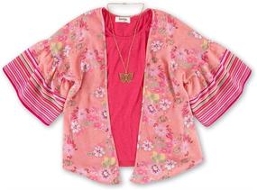 img 1 attached to Speechless Girls Shirt Kimono Coral Girls' Clothing