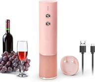 🍷 rechargeable electric wine opener - automatic corkscrew bottle opener with foil cutter. ideal for home, restaurant use, or as a gift - pink логотип