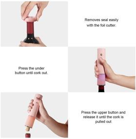 img 2 attached to 🍷 Rechargeable Electric Wine Opener - Automatic Corkscrew Bottle Opener with Foil Cutter. Ideal for Home, Restaurant Use, or as a Gift - Pink