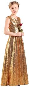 img 4 attached to Sequin Wedding Pageant 💃 Girls' Clothing for Junior Bridesmaids