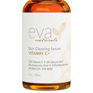 🍊 eva naturals vitamin c serum plus: retinol, niacinamide, hyaluronic acid, salicylic acid, msm - clearing & repairing face serum (1 oz) logo