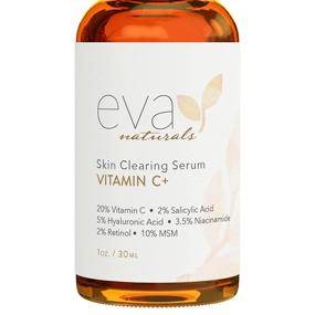 img 1 attached to 🍊 Eva Naturals Vitamin C Serum Plus: Retinol, Niacinamide, Hyaluronic Acid, Salicylic Acid, MSM - Clearing & Repairing Face Serum (1 oz)