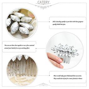 img 1 attached to Stunning Crystal Rhinestone Catery Bride Wedding Hair Comb Accessories for Women - Silver