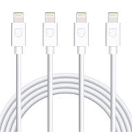 4-pack 6ft lightning to usb charging cable cord for iphone 13 12 11 pro xs max xr x 8 8plus 7 7plus 6 6plus 6s 6splus 5 5s se (s-06wh) logo