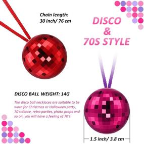 img 3 attached to 🌈 Assorted Color Disco Ball Necklaces – 12 Pieces for 70s Disco Party, Halloween Favors, Home Decor, Stage Props, School Festivals, and Costume Accessories