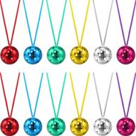 🌈 assorted color disco ball necklaces – 12 pieces for 70s disco party, halloween favors, home decor, stage props, school festivals, and costume accessories logo